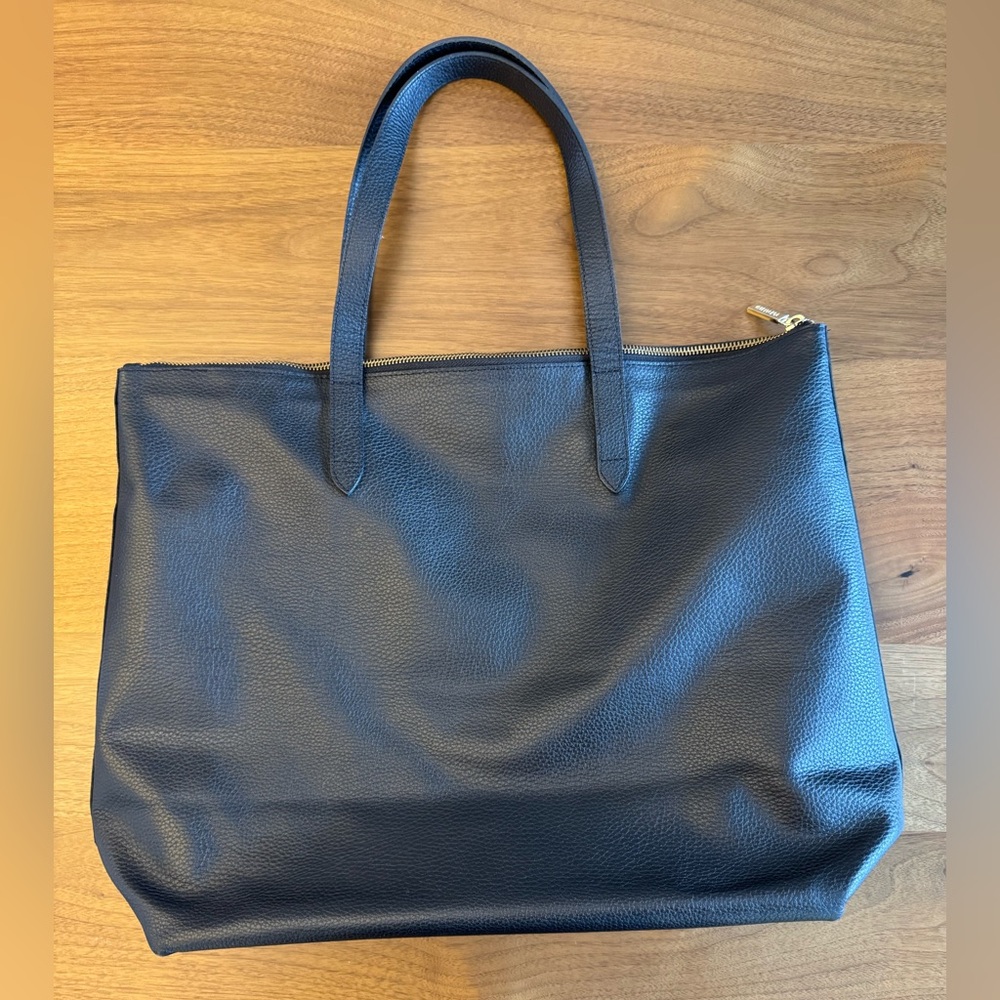 Leather Tote with Suede Insert - Picture 6 of 16
